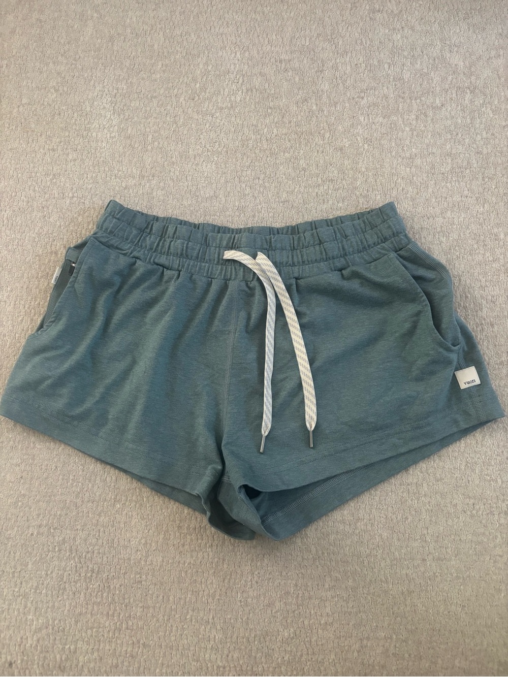 Vuori Women's Athletic Drawstring Shorts - Teal Green